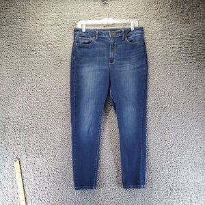 A.n.a Jeans Womens 12 Blue Mid-Rise Stretch Denim Slimming Skinny